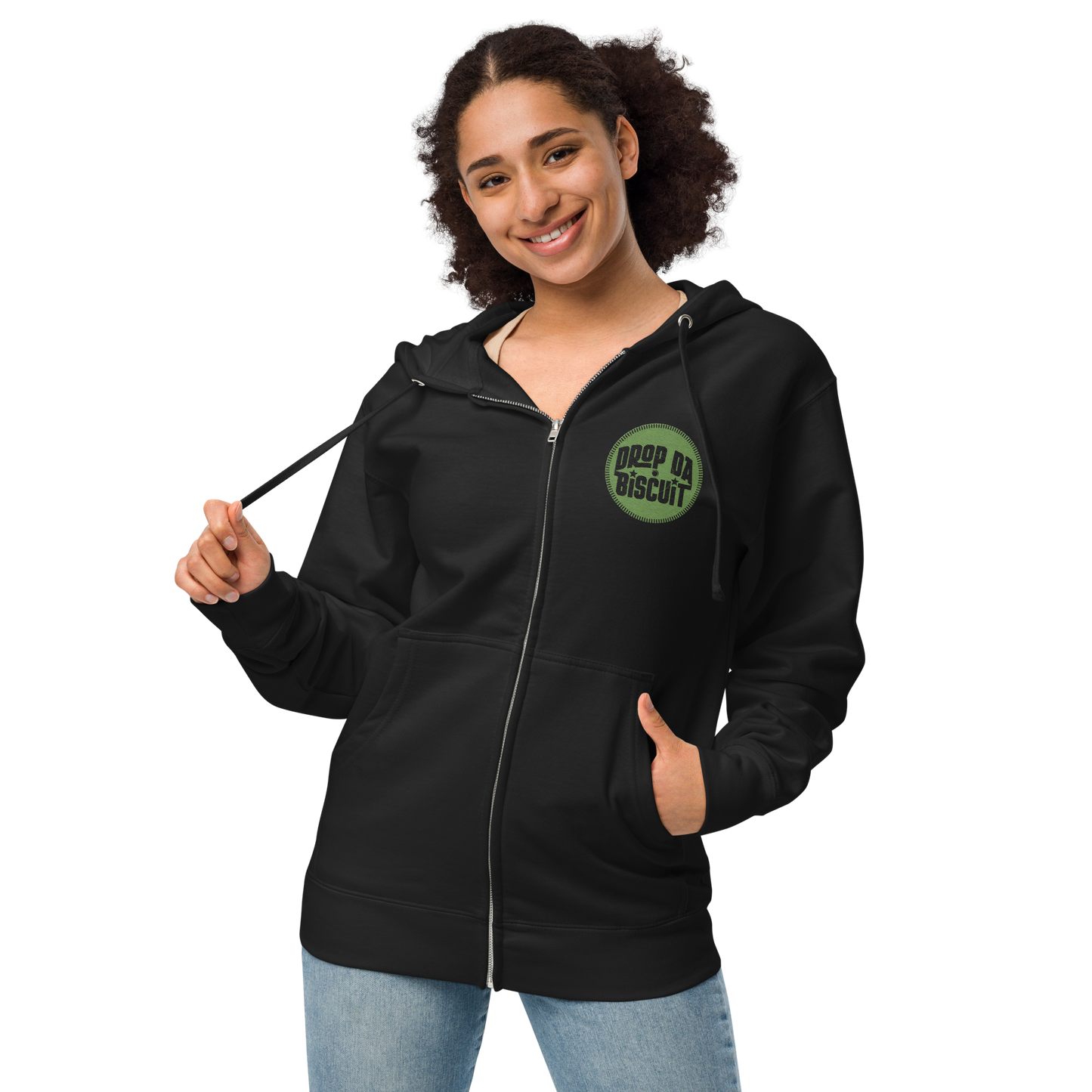 Unisex fleece zip up hoodie