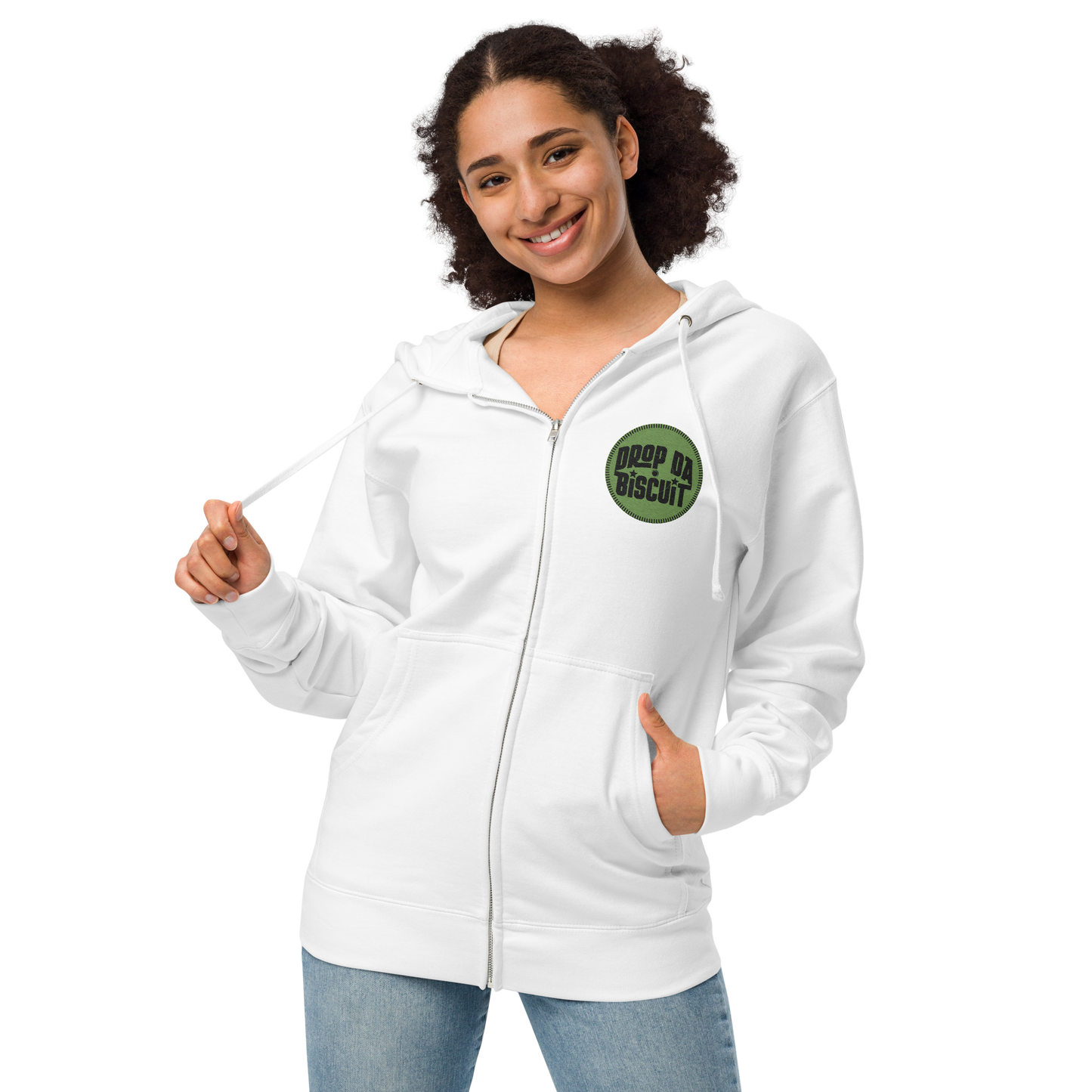Unisex fleece zip up hoodie