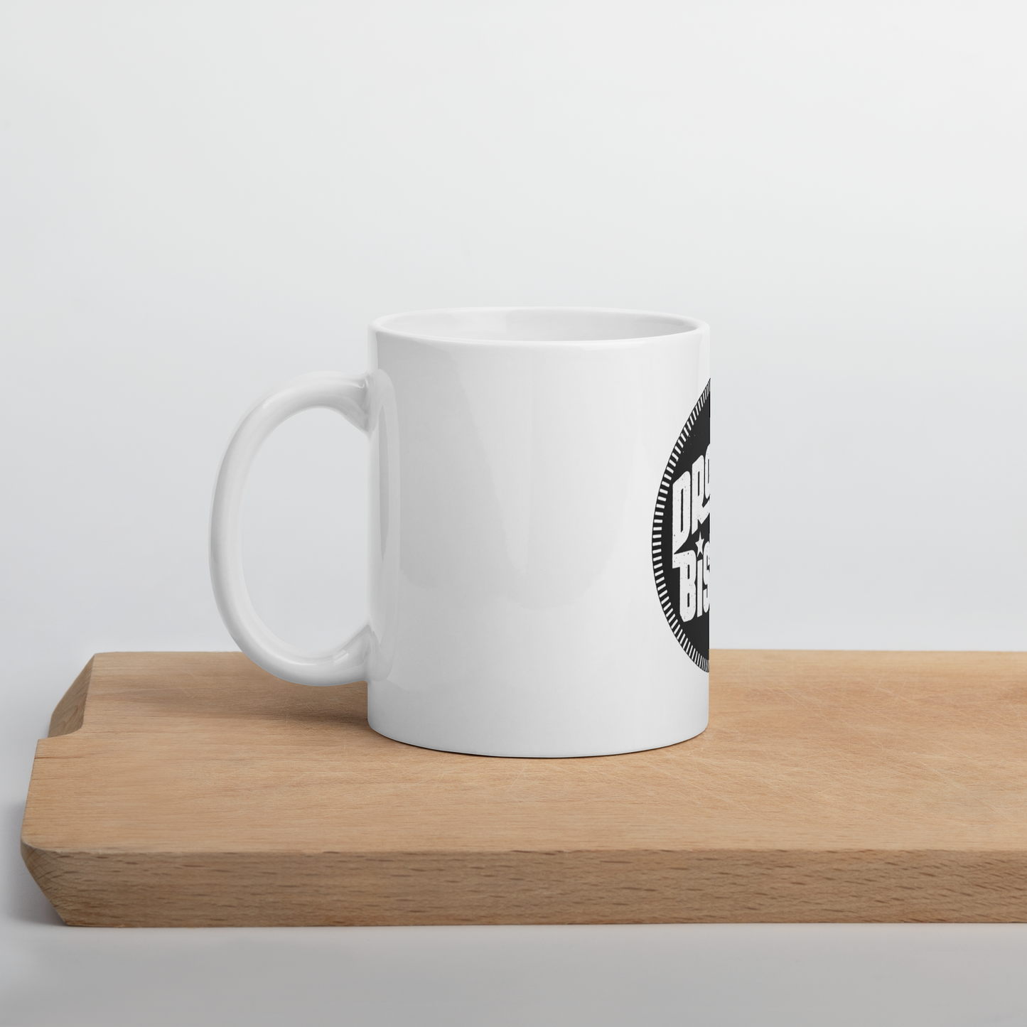 White glossy mug