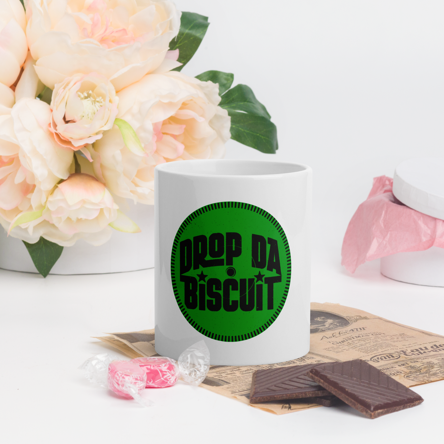White glossy mug