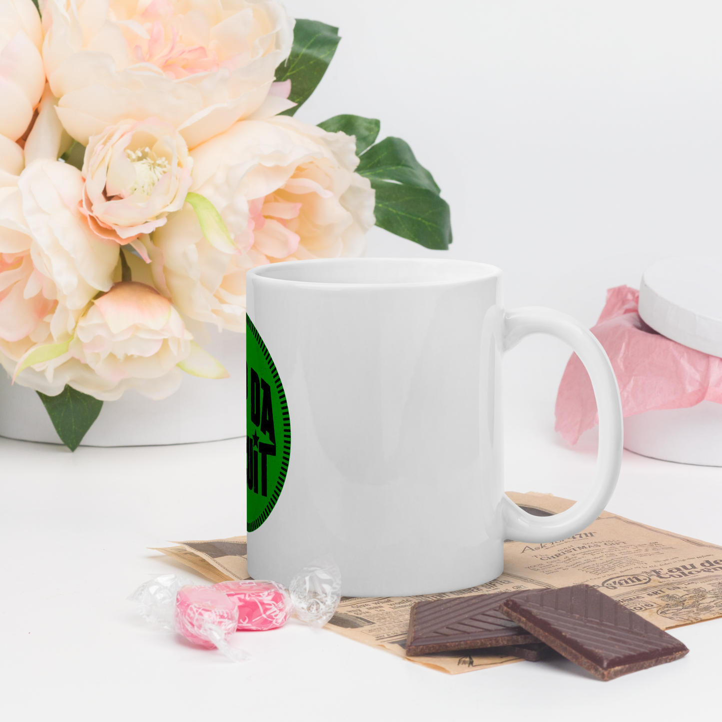 White glossy mug
