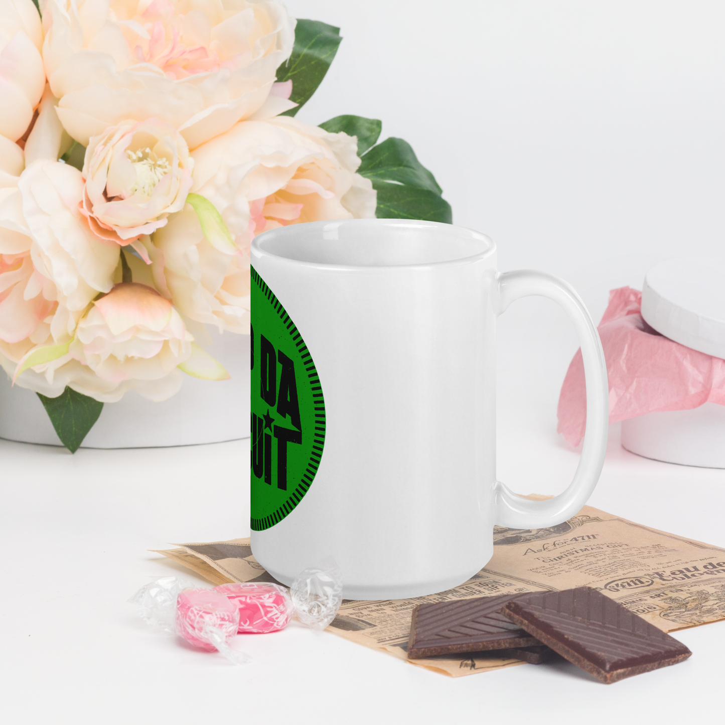White glossy mug