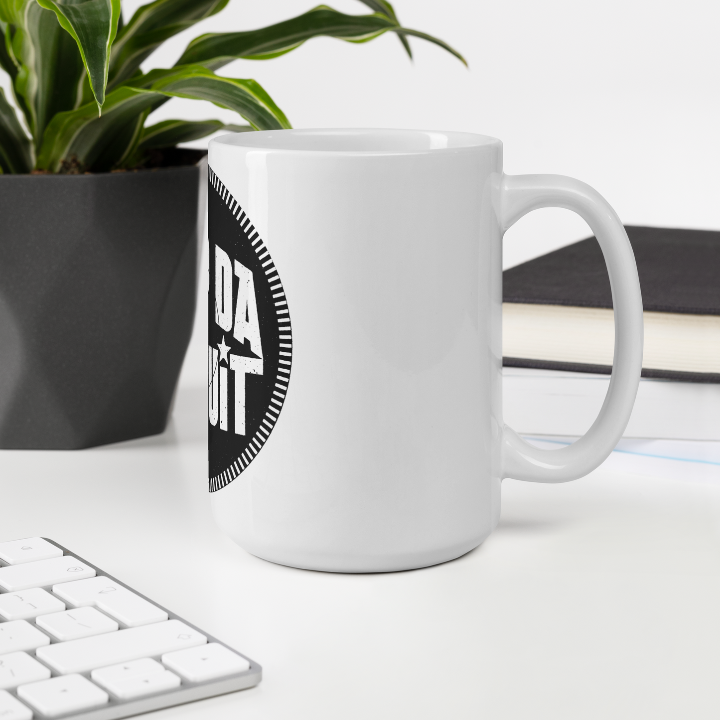 White glossy mug